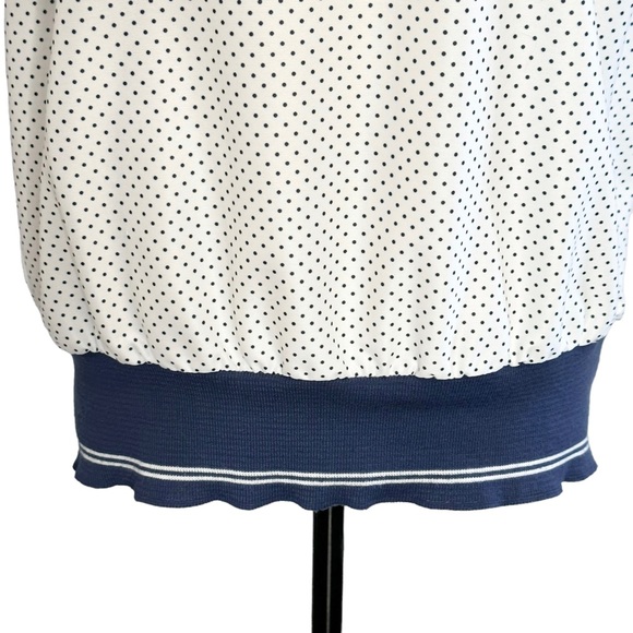 Good Times Blouse L White Polka Dot Vintage - Picture 4 of 8